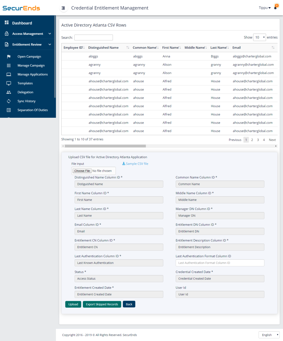 screenshot of SecurEnds Identity Governance and Access Control